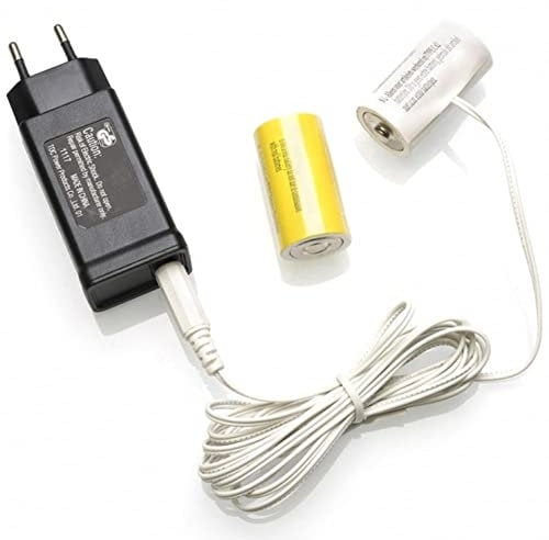Konstsmide Netzadapter für Batterieartikel mit 2 x C 1.5V Batterien, 3V, weißes Kabel - 5172-000