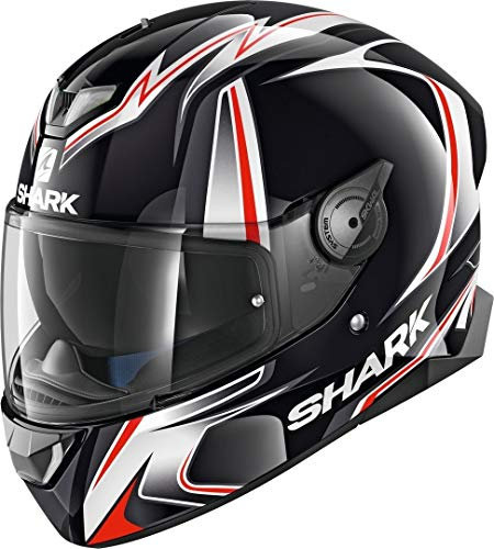 SHARK Motorradhelm SKWAL 2 SYKES KWA, Schwarz/Weiss/Rot, M