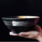 Happiness Tableware LIXUE Japanischen Stil Große Keramik Suppe Nudeln Pasta Schüssel Retro Obstsalat Ramen Dish Bowls Ofen Mikrowelle Sicher Mischen servieren Schalen 7,5 Zoll Schwarz
