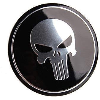 okokk90909o 4 Stück 56,5 mm Auto Aufkleber Abzeichen Nabe Rad Caps Zentrum Skull Punisher War Zone