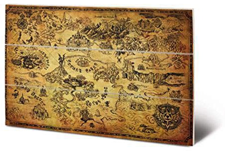 The Legend of Zelda Nintendo Kunstdruck auf Holz, 29,5 x 20 cm (Karte)