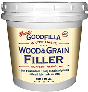 Water-Based Wood & Grain Filler (Trowel Ready) - Red Oak - 1 Quart by Goodfilla | Replace Every Filler & Putty | Repairs, Finishes & Patches | Paintable, Stainable, Sandable & Quick Drying