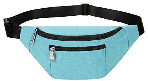 Bauchtasche für Männer und Frauen, modische wasserdichte Hüfttaschen mit verstellbarem Gürtel, lässige Tasche Bauchtaschen für Reisen, Sport, Laufen. (Mintgrün)