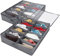 Queta 2 Pack Under Bed Shoe Storage Organizer Box with Clear Lid Fits 24 Pairs, Foldable Underbed Shoe Storage Bag Solution 80x 63x 15cm
