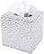 Discoball Taschentuchbox-Abdeckung, PU-Leder, würfelförmiger Taschentuchhalter, quadratisch, Papierhalter, Serviettenspender für Zuhause, Büro und Auto (Silberschnitzerei)