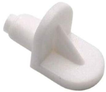 Strong Shelf Supports Pegs Pins Plug Stud Kitchen Cupboard Cabinet,Bookcases (12, Push-in, White - M0355)