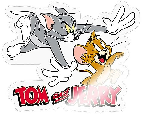 Spreadshirt Tom Und Jerry Verfolgung Sticker Aufkleber, 10 x 10 cm, Transparent glänzend