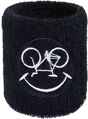 Fitness Fahrrad Schweissband Smiley Mountainbike Stickerei Schweißband Bestickt & Absorbierendes Frottee Speedbiker Downhill Wristband Kinder Geschenk Prüfung Schweiß-Armband