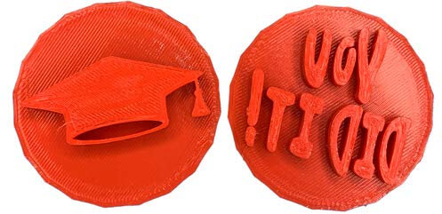 Graduation You did it! Cake Cupcake Cookie Stamp Embosser for Icing Fondant Grad Party Exam Pass Well Done Congrats 2-Pack