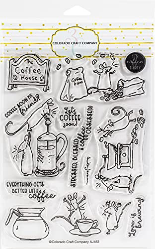 Colorado Craft Company Clear Stamps 6X8-Coffee House-By Anita Jeram -C3AJ483