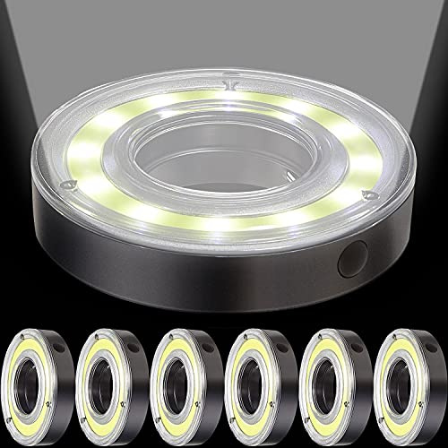 Retisee 6 Pcs LED Golf Hole Lights Glowing Green Markers Night Play | Outdoor Putting Visibility Booster, Standard Hole Fit, Battery Powered Glow Golf Gear, Transparent Shell, Party Camping Decor