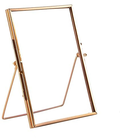 Nicola Spring Metal Photo Frame - Fits Photo Size 5 x 7 (12 x 17cm) - Pack of 1 - Rose Gold Picture Frame Portrait Orientation Freestanding Certificate Display Poster Case