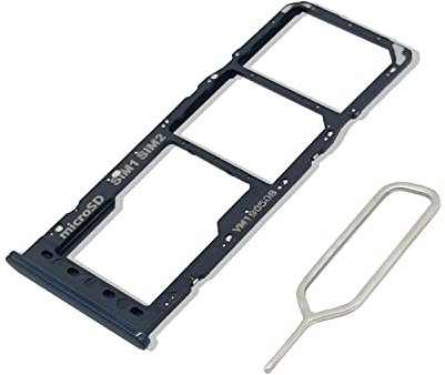 Eonpam Original DUAL SIM Card Slot Tray Holder Replacement for (Samsung Galaxy A10) Incl SIM Pin (Black)