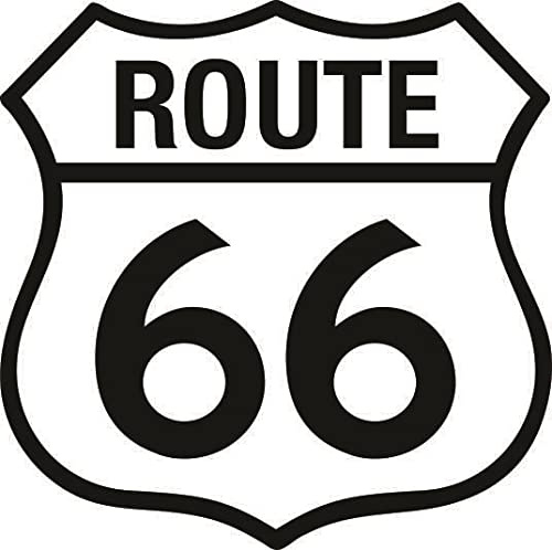 U24 Adesivo per auto Route 66, 18 x 18 cm, taglio contornale