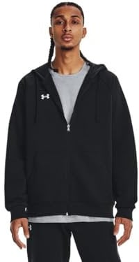 Under Armour Herren Rival Fleece Full Zip Hoodie Kapuzenpullover, (001) Black/White, 4XL