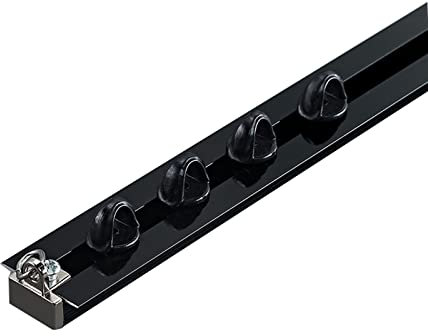 NJN Innere eingebettete Schiene, dediziert for unsichtbare Schiene, vorintegrierte Vorhangschiene, eingebettete Vorhangschiene, Gleitschiene 1 m (Color : Black)
