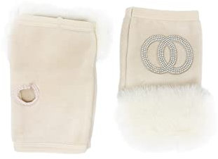 QUEEN HELENA Kurzfingerhandschuhe für Damen G04 beige, Einheitsgröße