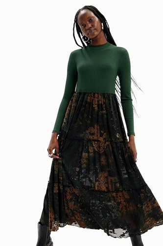 Desigual Vest_Lena Robe, Vert, Medium Femme