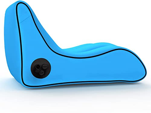 Aufblasbares Sofa Outdoor, Luftsofa mit Rückenlehne, Wasserdicht, Leicht, Tragbar, aufblasbare Couch Sofa geeignet für Strand, Pool, Camping,Sky Blue,75 * 75 * 35cm