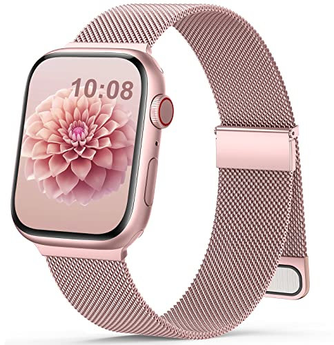Ersatzarmband Kompatibel mit Apple Watch Armband 40mm 41mm 42mm 44mm 38mm 45mm 46mm 49 Damen Herren Einstellbar Magnetisch Metall Edelstahl Armbänder für iWatch SE Ultra Series 11 10 9 8 7 6 5 4 3 2 1