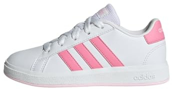 adidas Unisex Kids Grand Court Lifestyle Tennis Lace-Up Shoes, Cloud White/Bliss Pink/Clear Pink, 10 UK Child