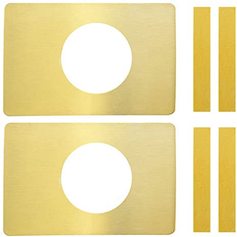 ITROLLE 2PCS Door Hole Cover Plate Door Knobs Fixing Plate Bracket Door Reinforcement Plate Door Lock Repair Plate, Prevent Door Lock Loose or Wobbly, Gold