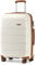 Kono Valise Cabine 55cm Bagage à Main Rigide e Ultra Léger Trolley à 4 roulettes avec Serrure TSA, Blanc Crème, S (55cm - 38L)