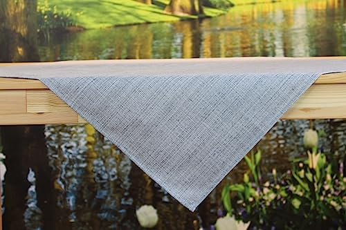 KAMACA Outdoor Tischdecke für innen und außen Gartentischdecke Moderne Textile Decke für das ganze Jahr fleckabweisend schmutzabweisend unifarben (grau Leinenoptik, Tischdecke 85x85 cm)