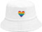 XYIYI Regenbogen Stolz Weiß Mode Embroidered Fischerhüte Baumwolle Strand Sonnenhut Fischerkappe für Damen Jugendliche