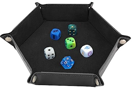 Kasmole Dados,Soporte Cuero PU y Alfombrilla para Dados | Bandeja Dados portátil y Almacenamiento para tazones Almacenamiento Juegos Mesa, Soporte Dados para Amigos