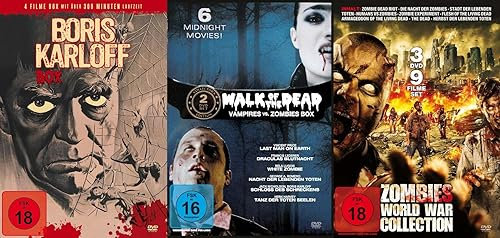 19 Filme - Horror Klassiker Collection mit Boris Karloff + Bela Lugosi + Vincent Price u.v.m. - Vampires vs. Zombies + Zombie Bonusfilme Box DVD Limited Edition