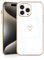 JRIANY for iPhone 15 Pro Case, Protective Flexible Silicone Case with Cute Design Love Heart Pattern Shockproof Bumper Cover Compatible with Apple iPhone 15 Pro - White