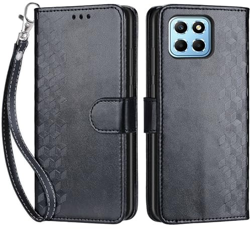 Coque pour Honor 70 lite, Coque Honor X8 5G, Etui Protection Housse Premium Cuir de Portefeuille en Cuir Fermeture Magnétique Flip Case pour Honor X8 5G / Honor X6 4G / Honor 70 lite Coque (Noir)