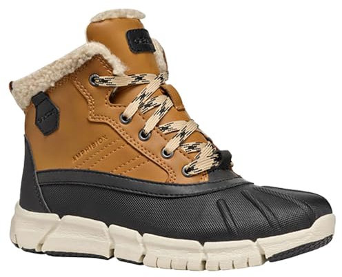Geox J Flexyper Boy B Abx, Stivaletti Bambini e ragazzi, Dk Yellow Black Me50, 38 EU