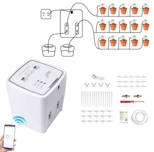 WIFI Automatisches Bewässerungssystem, Automatische Bewässerung für Zimmerpflanzen, ideal als Urlaubsbewässerungssystem (15 Töpfe)