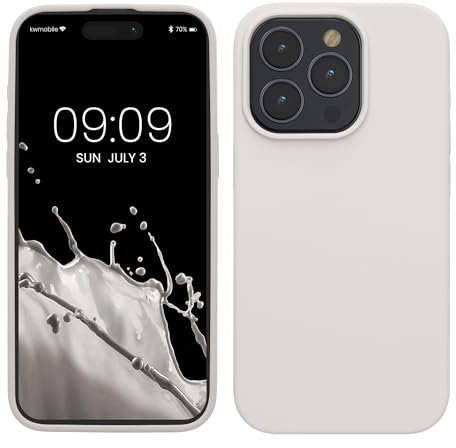 kwmobile Case for iPhone 15 Pro Max Case - Soft TPU Silicone Cover - White