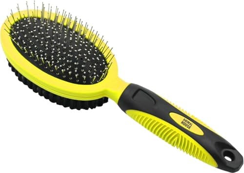 Animal House Spazzola Duo-Care Comfort: Massaggio e Pulizia Professionale per Cani e Gatti, con Setole in Metallo e Gomma, Manico Antiscivolo, Ottimo per Pelo Lungo e Corto (2in1, 1)