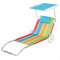 AKTIVE Carro Tumbona Playa, 62x117x62 cm, 2 en 1, Incluye Parasol removible, Cojín Acolchado, Bolsillo Rejilla, Estructura Aluminio, Tejido poliéster, Peso máximo soportado 110 kg (62682)