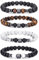 RANKEEF Perlenarmband Herren, 8 mm Perlenarmbänder Set, Stretch-Armbänder Herren, Verstellbares Schwarzes Kristall-Perlenarmband Perlen Armband Herren