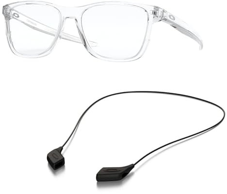 Oakley OX8163 Paquete de gafas: OX 8163 816303 - Kit de accesorios para tablero central pulido transparente y correa negra grande, Tablero central pulido transparente, 57/17/141