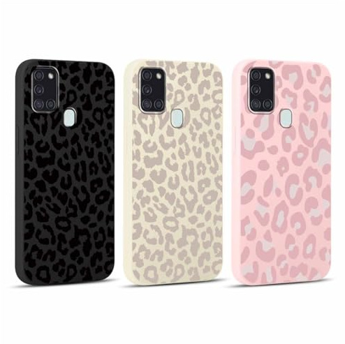 Yoedge 3 Stück Handyhülle für Samsung Galaxy A21s 4G Hülle 6,5, Leopard Muster Design Frauen Mädchen Aesthetic Handyhülle Dünn Weich Silikon TPU Flexible Stoßfest Schutzhülle für Samsung A21s 4G