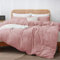 ATsense Bettwäsche 135x200 cm Baumwolle 4teilig, Bettwäsche-Sets Blass Rosa ÖkoTex-Zertifizierte mit Leinenartigem Griff, Atmungsaktiv, 2 Bettbezug und 2 Kissenbezug 80x80 cm