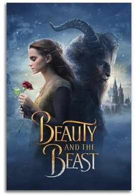 VZRSQZK Poster Die Schöne und das Biest, dekoratives Gemälde, Leinwand, Wandposter und Kunstdruck, moderne Familienschlafzimmer-Dekoration, Poster, 60 x 90 cm