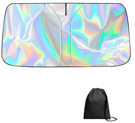 Auto Sichtschutz Fenster Sonnenschutz Für Windschutzscheibe Autos Blockiert UV-Strahlenreflektor Für Autofenster Visier Schutzfolie Faltbarer Sonnenschirm Sonnenschutz Sonnenblende(145 * 80cm)