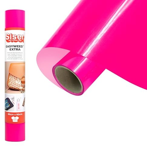 Siser EasyWeed Extra Pink Fluo, 30cm x 0,5mt, Thermotransfer-Vinyl zur individuellen Gestaltung von Nylon, Leder und beschichteten Textilien