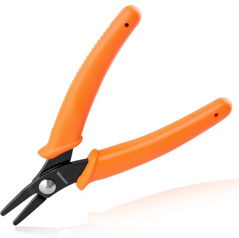 LEONTOOL Pince à bec plat fin de 14 cm avec mâchoire lisse, pince à bijoux de précision micro pince à bec pour la fabrication de bijoux, les loisirs créatifs, le redressement de fils