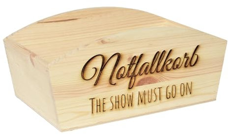 CHICCIE Notfallkorb für Feiern mit Gravur 28x16x12cm Hochzeit Notfallkörbchen Aufbewahrungsbox Holzkiste Hochzeitsdekoration