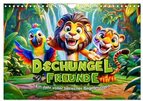 Dschungel-Freunde: Ein Jahr voller tierischer Begegnungen (Wandkalender 2026 DIN A4 quer), CALVENDO Monatskalender: Tierische Freunde im Dschungel erleben. (CALVENDO Tiere)