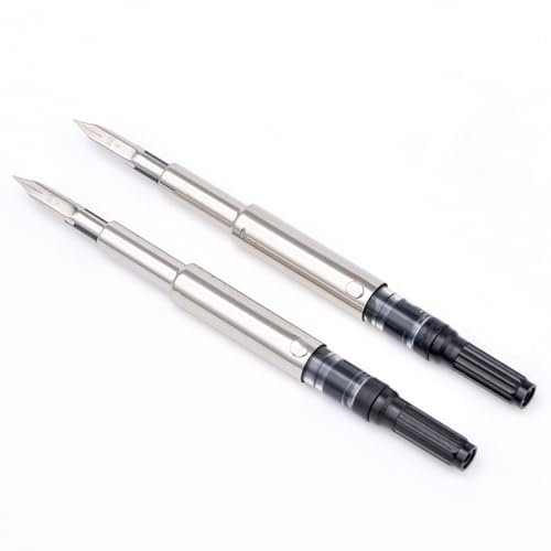2 PCS Jinhao 10 Fountain Pen Fine Nib Section for Replacement, Iridium Stainless Fine Nib with 5.5mm Diameter Ink Converter