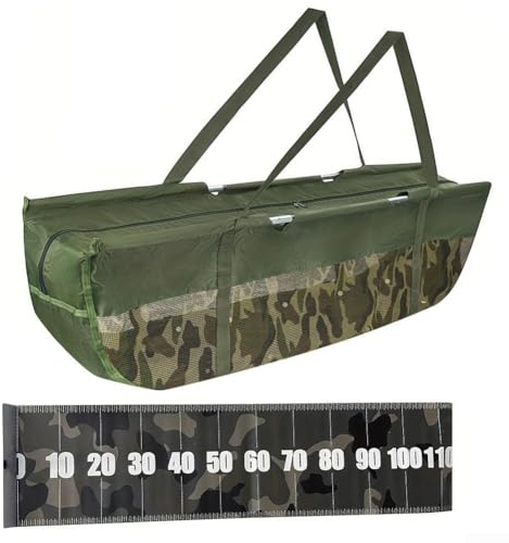 Sacs de Pesée Robustes avec Règle de Mesure Pliable Sac De Pesee Peche Carpe pour Pêche à la Carpe 117 cm